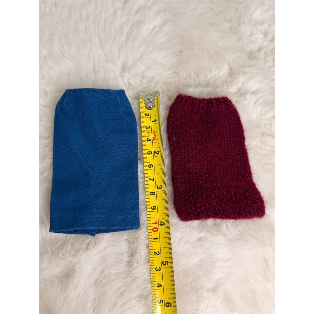 Vintage 1960s Doll Skirts Burgundy Knit Blue Pencil Skirt Set 2pc Barbie Clone